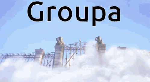 the text groupa is written in front of clouds