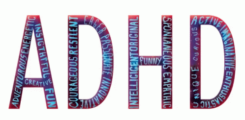 the word adhd is made up of letters, such as that has different things on them