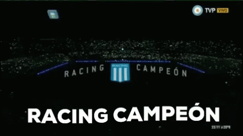 the logo for racing campground on a black screen