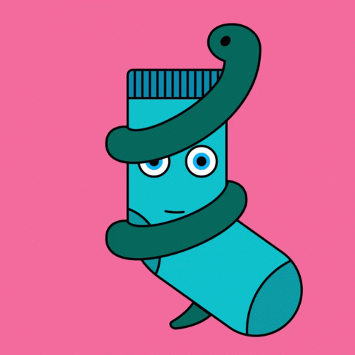 a cartoon of a tube with eyes and a worm in it
