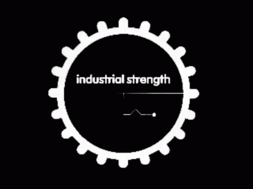 a clock with the words industrial strength on it
