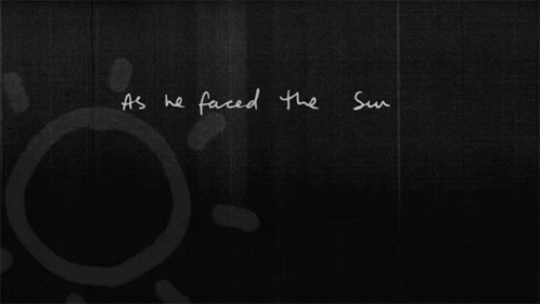 an abstract black and white pograph with a message written below the letters
