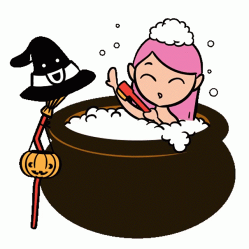 a witch stirring a pot of caulder