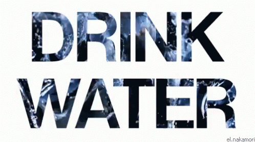 a sign saying, drink water that is overlaid with camouflage print