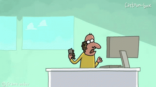 a cartoon cartoon featuring an internet user at his computer