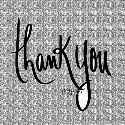 the word thank on a gray background