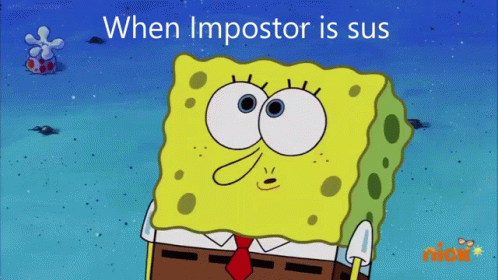 a cartoon has captioned that the word when imposter is sus