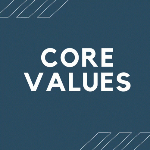 the word core value is written in white type