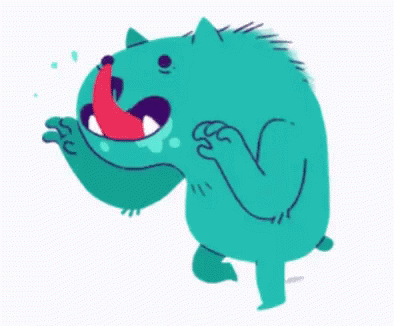 a cartoon cat holding an object in its mouth