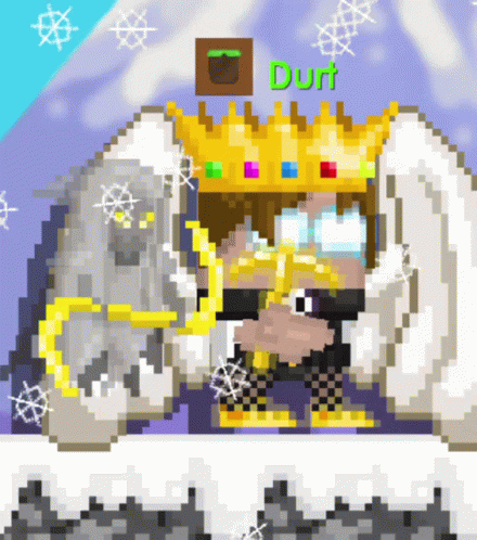 a pixeled po of a dog in a blue tiara