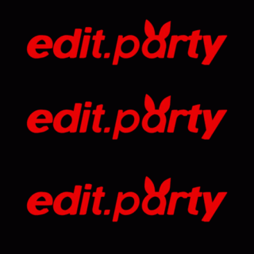 the word edif party is shown with blue letters