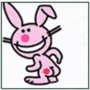 a purple cartoon bunny in a square