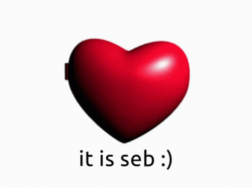 a blue heart that reads it is seb