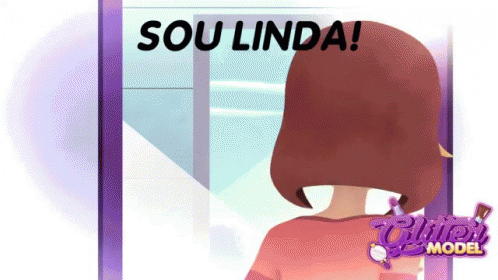 a picture of a woman with short hair with the caption sou linda on it