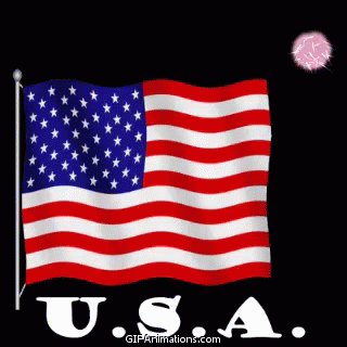 the american flag flying over the word usa on a black background
