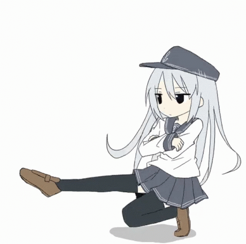 an anime girl in a skirt and a hat