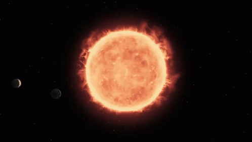 the planets are burning around the sun as seen from space
