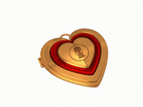 a heart shaped lock is shown in blue