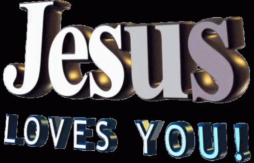 the jesus loves you text with an image of the man holding his hands