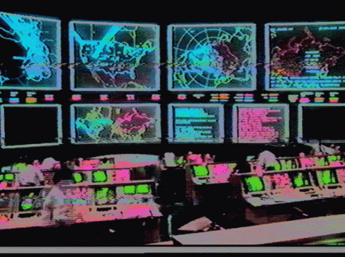 multiple monitors screen displaying an interactive map