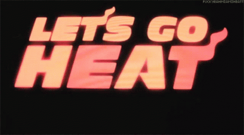 a logo that says let's go heat in blue letters