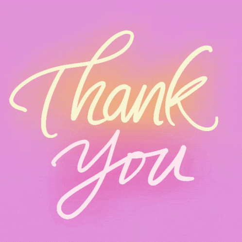 the word thank you on pink and blue neon