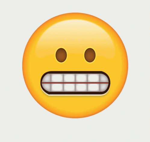 a cartoon emotictor face smiling with an open mouth