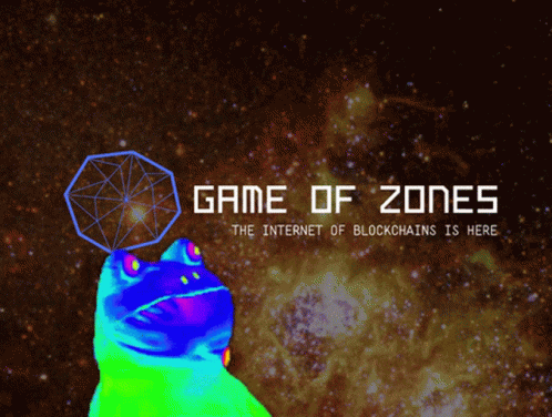a blackjacks and neon color poster that reads game of zones