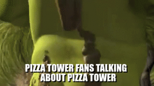 the words pizza tower fans talking about pizza tower