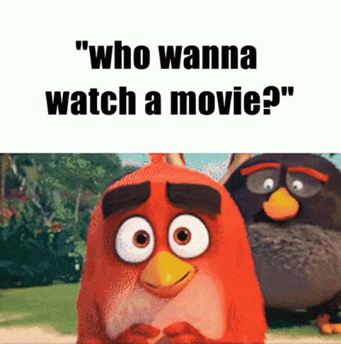 angry birds sitting next to each other in a movie