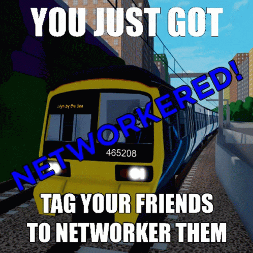 a po with a picture saying, you just got networked