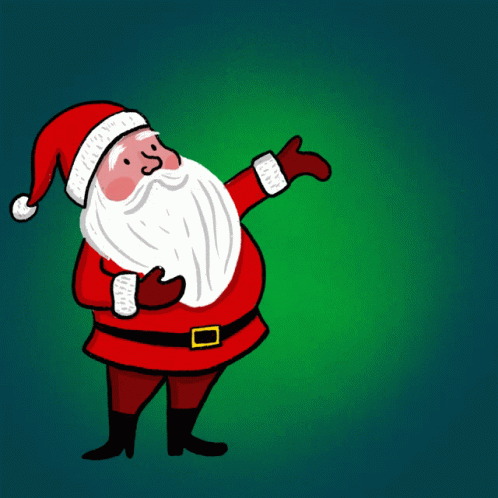 an animated image of a santa claus standing up