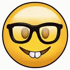 an emoticive smiley face wearing glasses