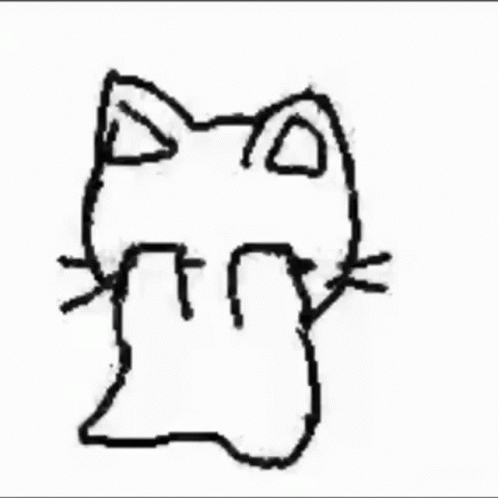 an illustration of a cat rubbing its face