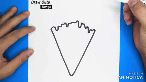 two hands are drawing a drawing with markers