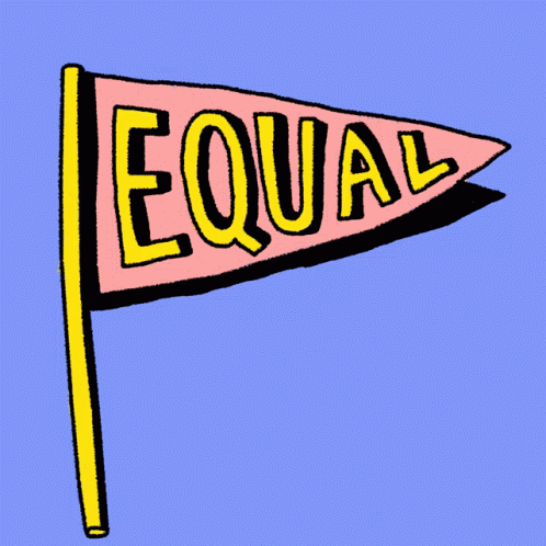 an equal sign with a pink background