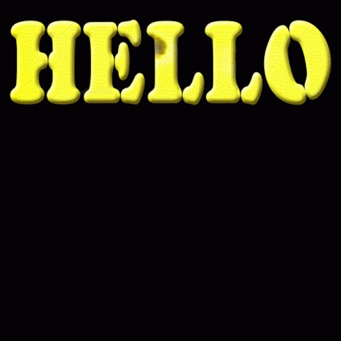 the word hello is displayed with a black background