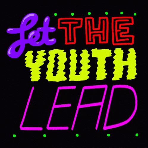 a neon poster with a phrase that says, let time with lead