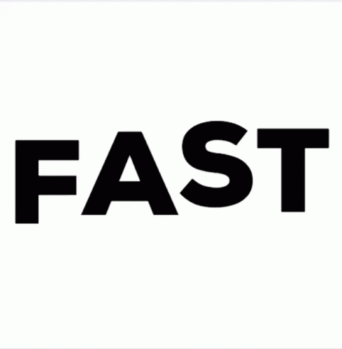 a black and white po of the word fast on a white background