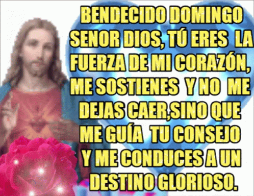 a po with an image of the virgin of guadalupe and a quote in spanish