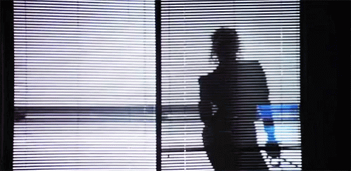 the shadow of a woman standing in front of a window