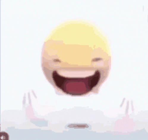a cartoon character is laughing with the eyes
