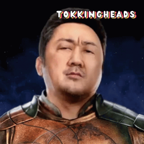 a portrait of a man wearing armor, with the words tokiinchheads above him