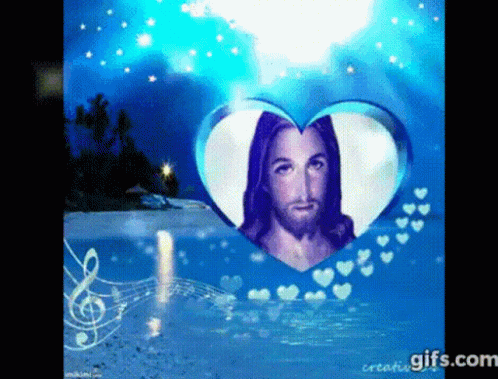 there is a picture of jesus holding hearts