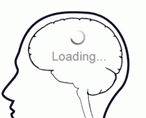 the head is filled with the word loading