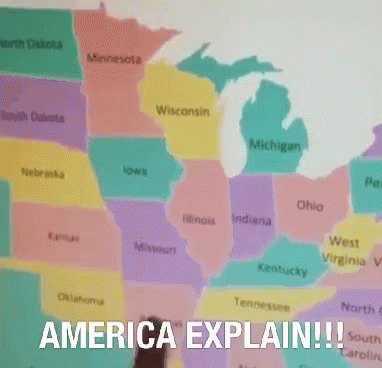 a map of the united states with words overlaid