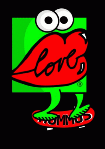 a cartoon character with the word love on it
