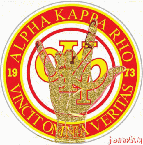 a blue and white logo with an open hand over the words, kaphapha radio