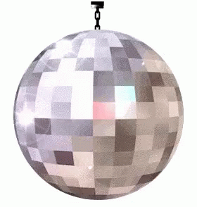 the disco ball is hanging in the air
