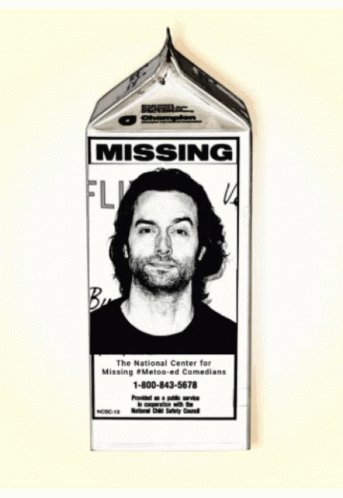 a fake missing person poster hanging from a door